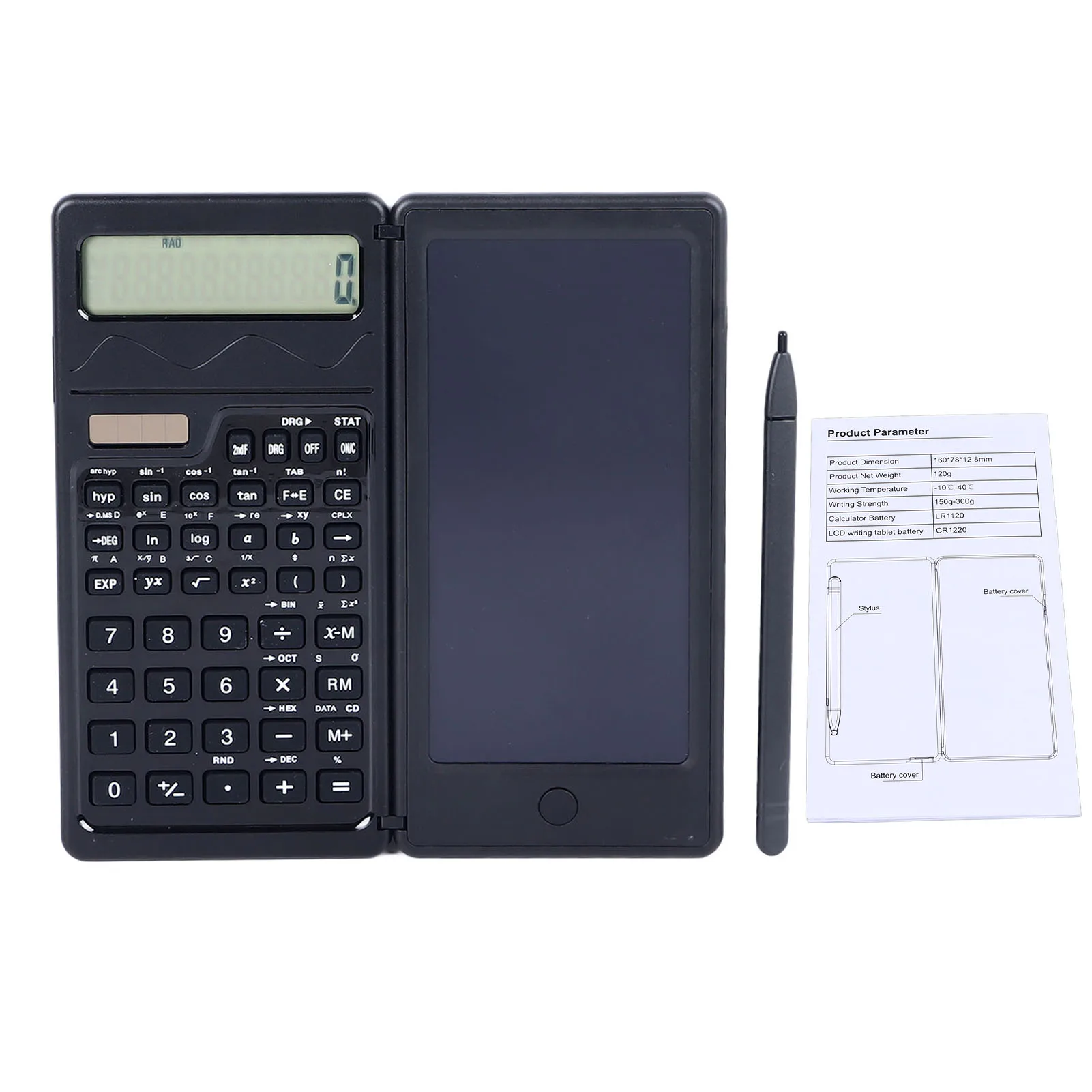 Handwriting Tablet Desktop Calculator Calculator with Notepad  Wide Application Solar Powered Convenient for Accounting