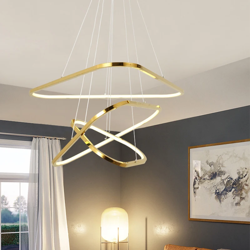 

AiPaiTe Designer Model Irregular Designer Model Triangle LED Chandelier for Living Room, Bedroom Home Decor, Height Adjustable
