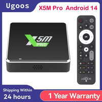 2025 New Ugoos X5M Pro Smart TV Box Android 14 Amlogic S905x5m 4GB 32GB WiFi BT5.4 1000M HDR CEC RTC Set Top Box Media Player