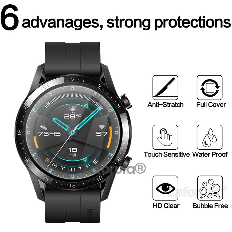 2023 Tempered Glass For Huawei Watch GT 2 46mm Protective Glass For huawei GT2 42mm Screen Protector Film Smartwatch Accessories