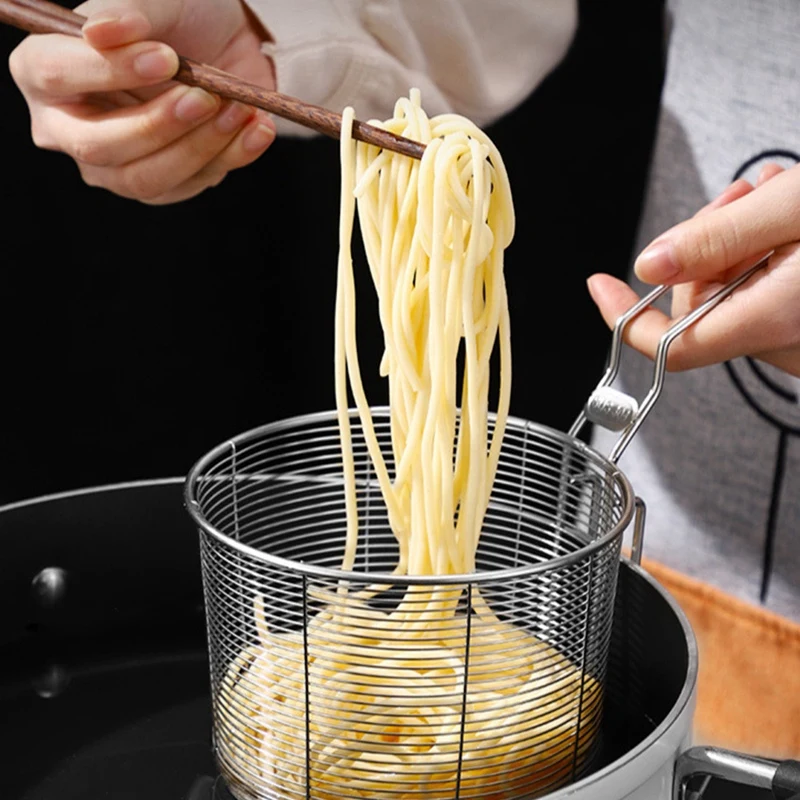 2-delige Hot Pot-zeef roestvrijstalen vergiet Huishoudelijke gebakken mand Netto lekkende Hot Pot-filter