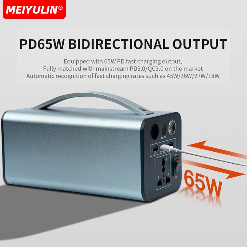 180W Portable Power Station 220V/110V Solar Generator USB C PD 65W Outdoor Emergency Mobile Power Bank 32000mAh For Camping LED