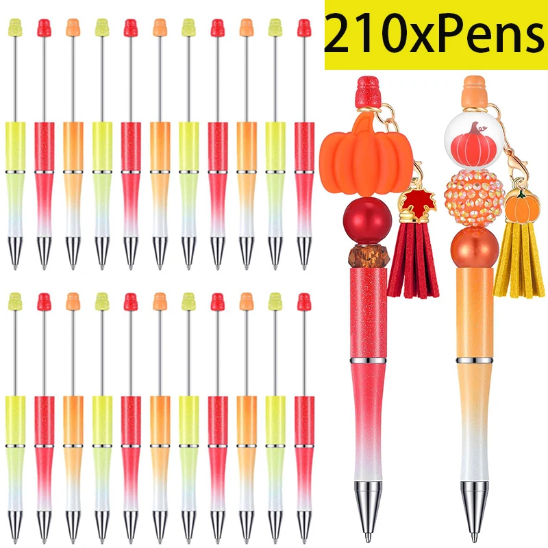 

210Pcs Plastic Beadable Pens Bead Pens for DIY Making Pens Beaded Pens for Office School Kids Students Nurse