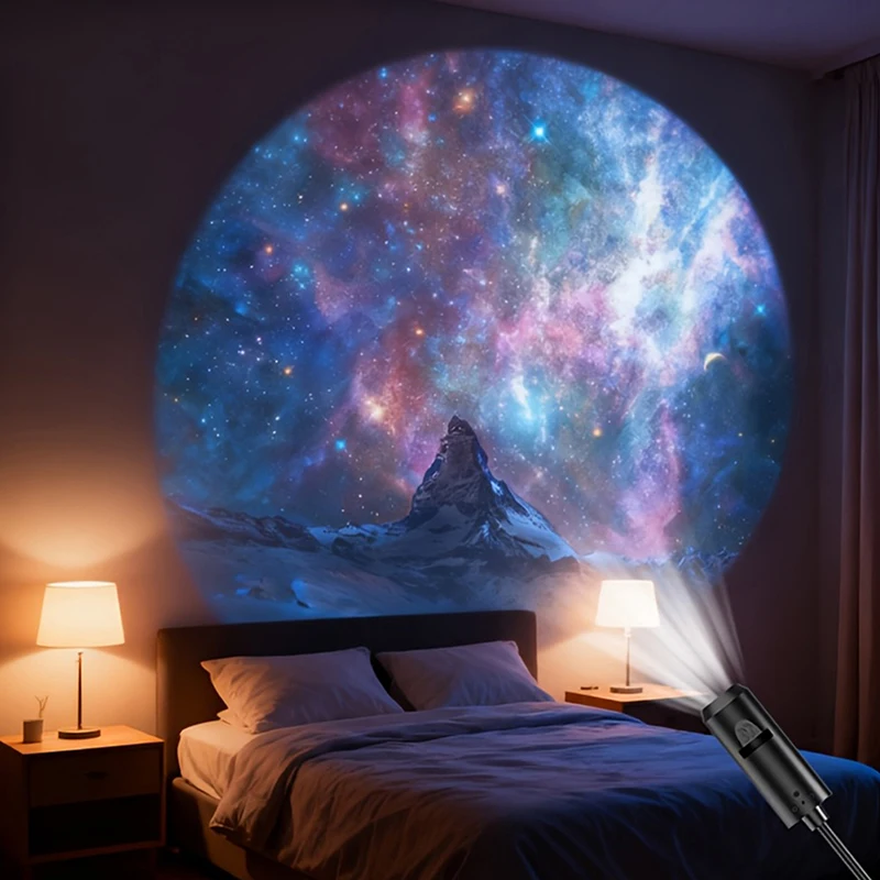 LED Galaxy Projector 1 Light Type 10 Slide Change Lamp for Office Desk and Soothing Night Ambiance