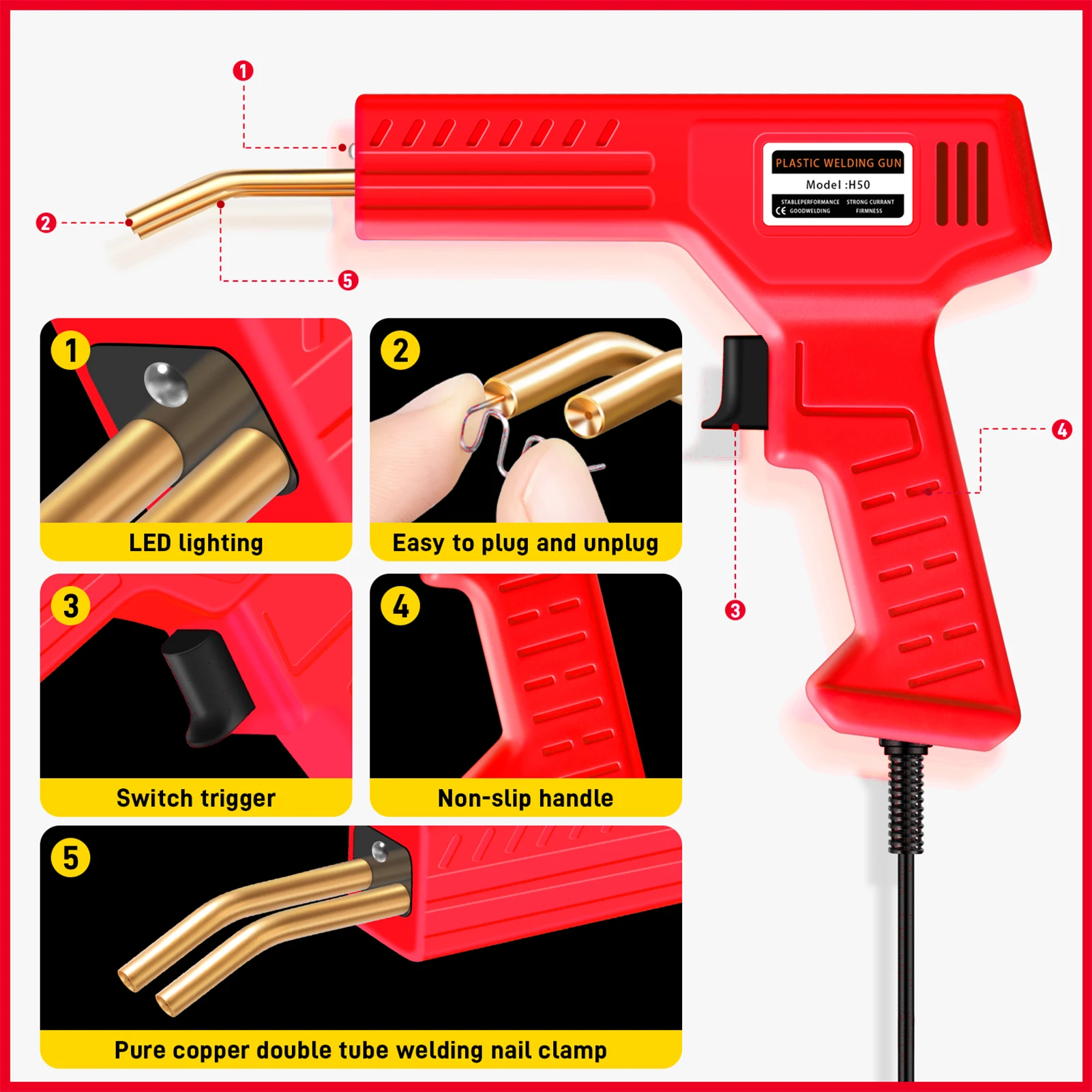 

New 220W Stapler Plastic Welding Machine Bumper Repair Kit Soldering Iron For Plastic Repair Car Bumper Repair Welding Gun