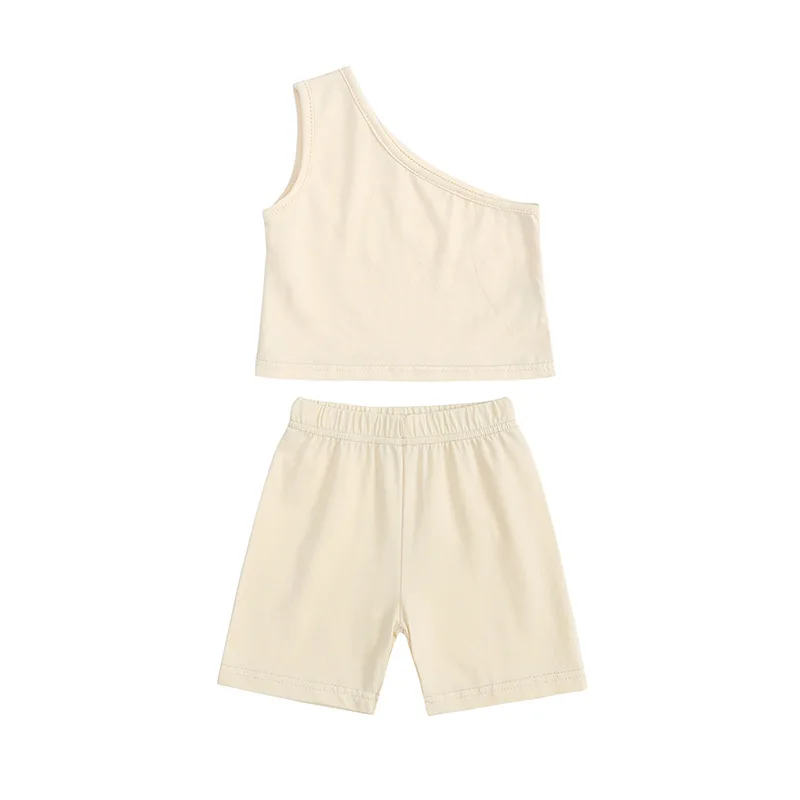 Conjunto para niña con top de algodón sin mangas y pantalón corto - imagen 4