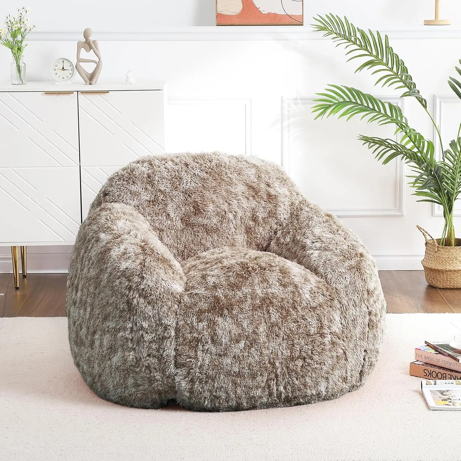 

Garvee Large Bean-Shaped Armchair, High Density Foam Upholstered Single Sofa with Removable Machine Washable Cover, Comfortable Lounge Chair for Living Room Reading