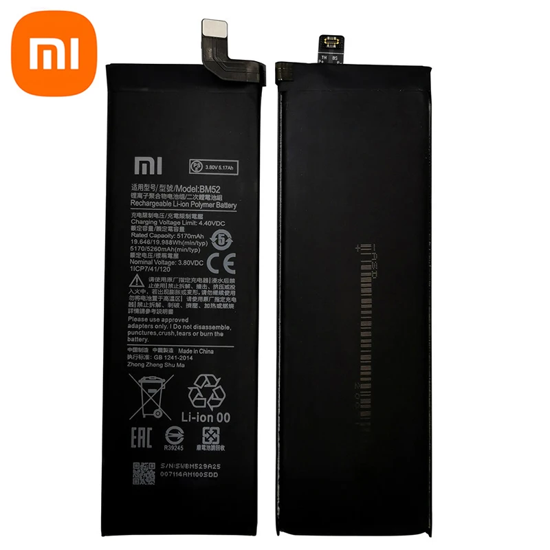 Original New High Quality BM52 5260mAh Battery For Xiaomi Mi Note 10 Lite / Mi Note 10 Pro / CC9pro CC9 Pro Battery +Free Tools