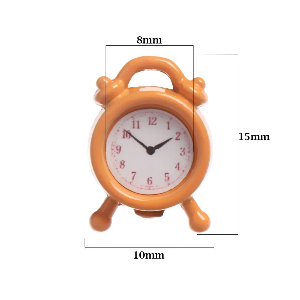 10 Colors 1:12 Scale Accessories Dollhouse Miniature Toy Mini Home Decoration Alarm Clock Doll Clocks 15*10mm