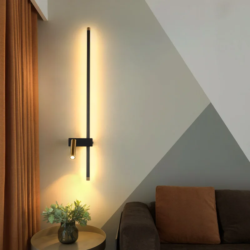 

Nordic Simple Led Wall Lamp Living Room Surface Mounted Sofa BackgroundBedroom Bedside Wall Light Indoor Home Decora Lighting