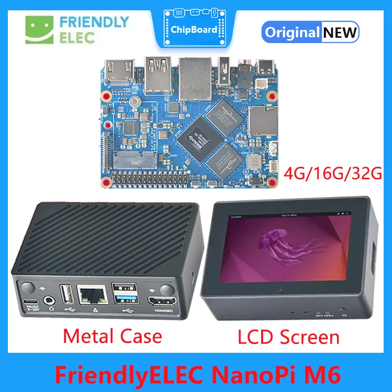 

FriendlyELEC NanoPi M6 Open-sourced Mini SBC Rockchip RK3588S Dev Boards 64bits LPDDR5 RAM Native Gigabit Ethernet Light NAS 8K