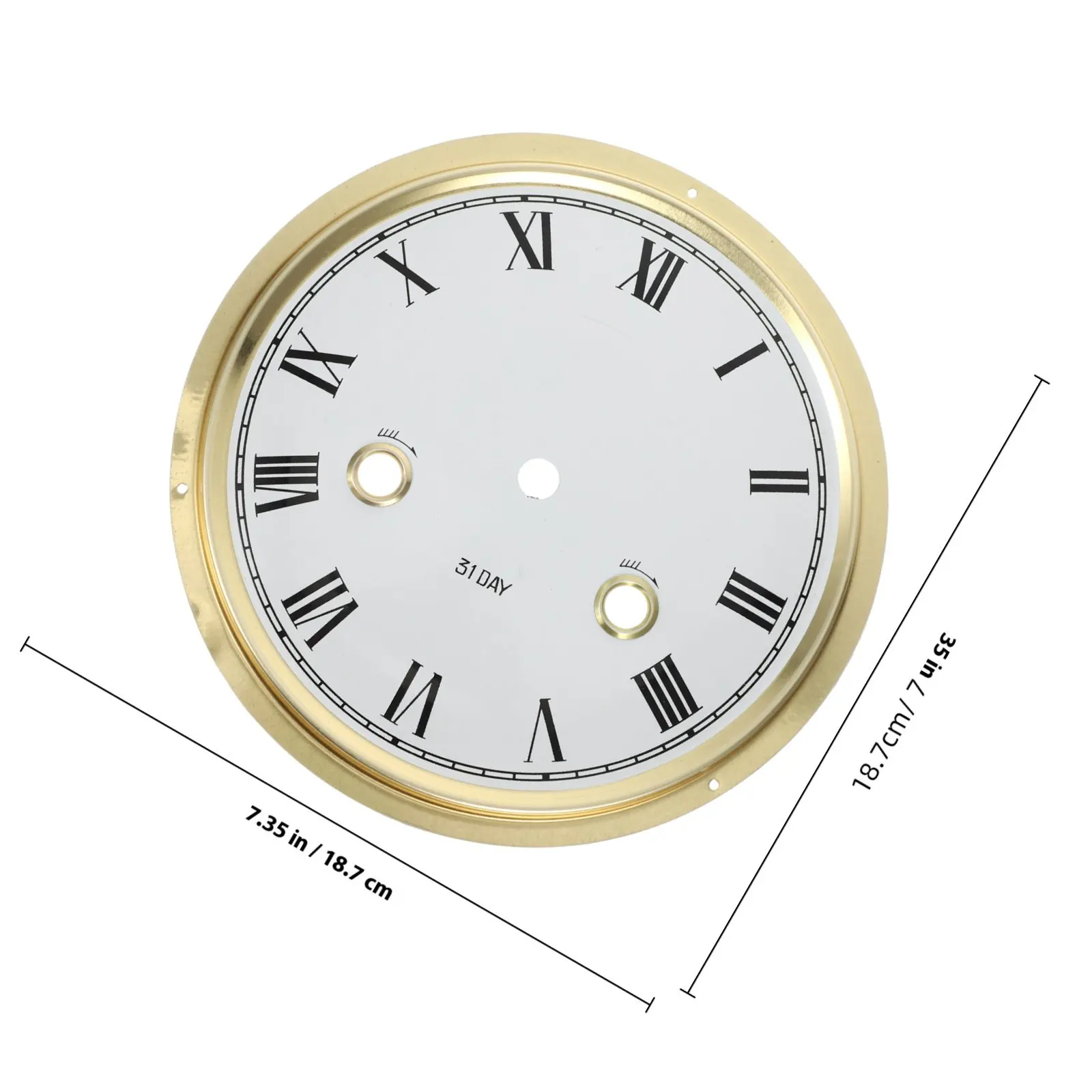 DIY Clock Face Zinc Alloy Round Clock Dial Replacement for Wall Clocks Roman Numeral Kit Stylish Home