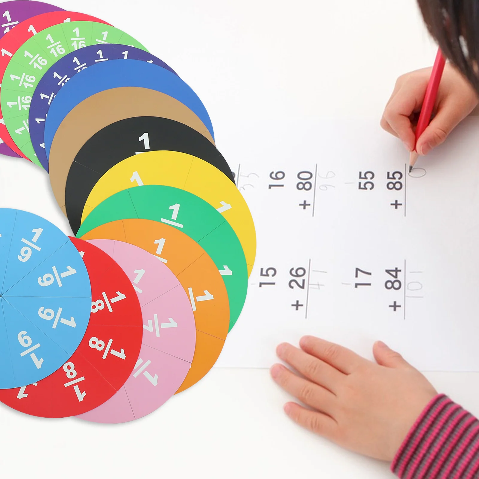 1 مجموعة الرياضيات المتلاعبات كسر البلاط الرياضيات المعرفية الموارد التعليمية وسائل تعليمية لوازم الرياضيات المدرسية #6