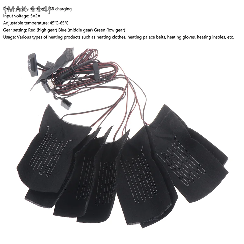 【Ja】8-in-1 USB Heater Pad for Clothing - 3 Gear Adjustable Temperature Electric Heating Sheet, Warmer for Vest & Jacket