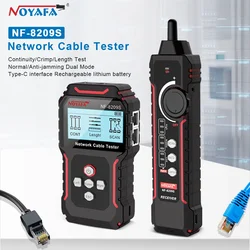 NOYAFA NF-8209S Lokalizator kabli sieciowych Lan Tester pomiaru Narzędzia sieciowe Wyświetlacz LCD Miernik długości Tester liniiiremap Lokalizator kabli