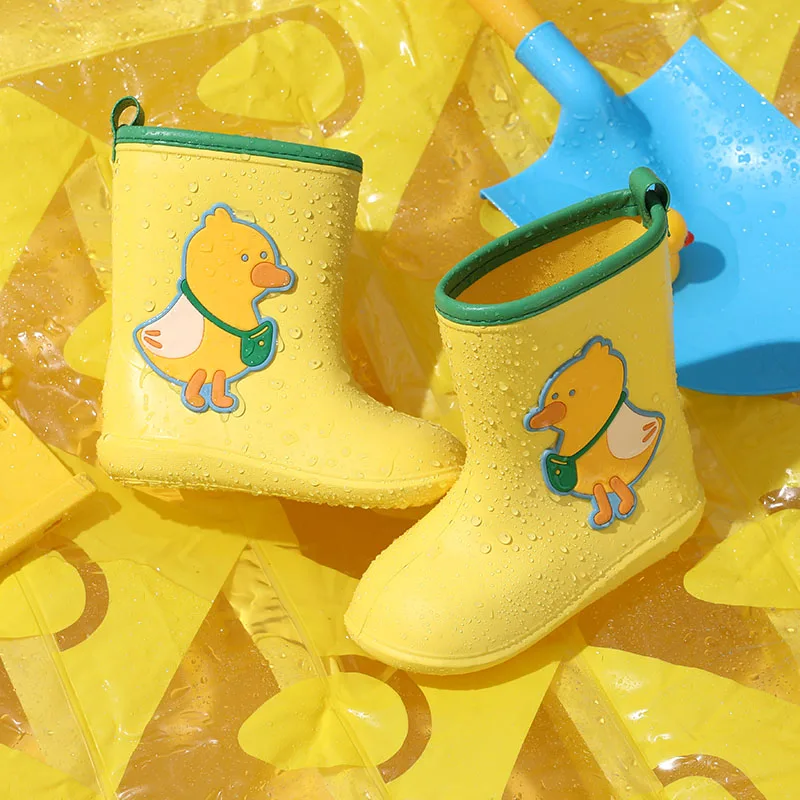 STRONGSHEN Kid Cartoon Cute Dinosaur Unicorn Rain Boots for Boys Girls Waterproof PVC Rubber Non Slip Toddler Kids Water Boots