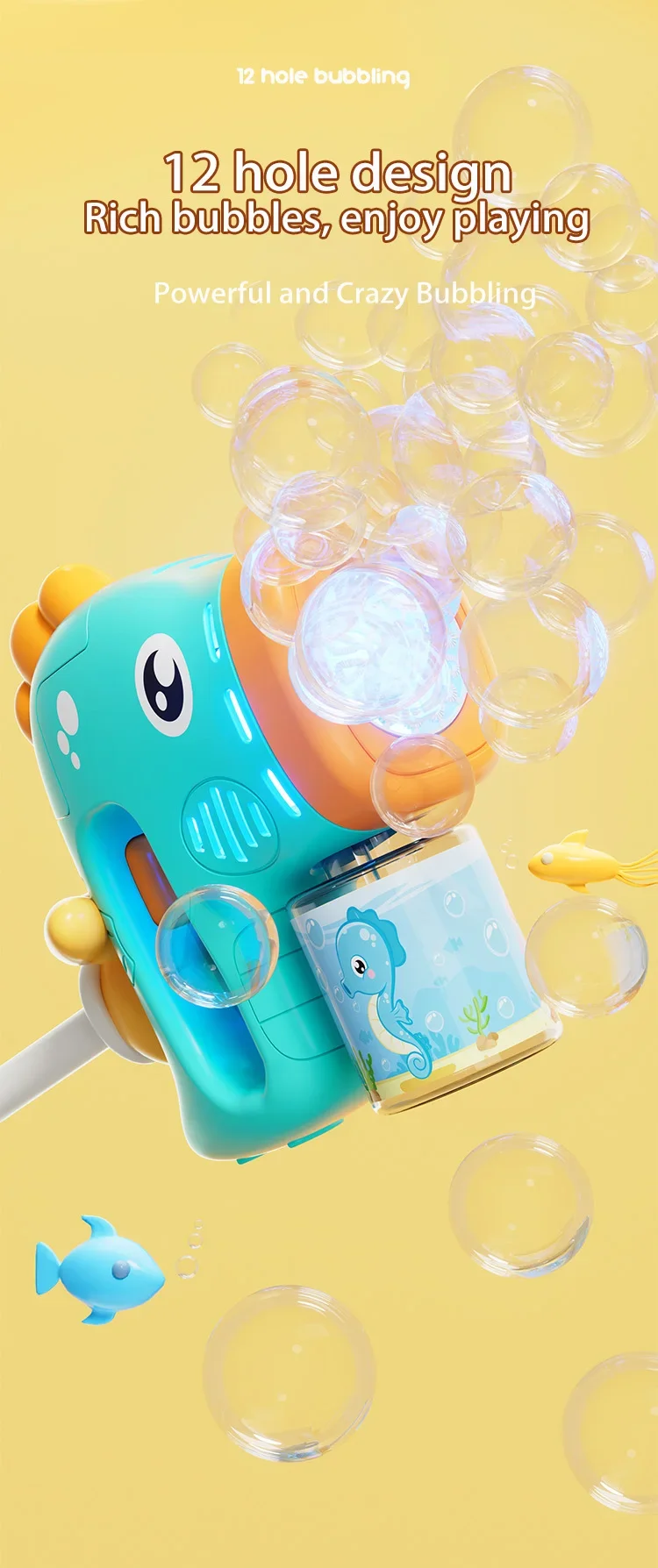 Haima voll automatische Blasen maschine Kinder Eltern-Kind Handheld Spielzeug Rasen Outdoor-Spiel keine Batterie Blase Wasser – Detail 6