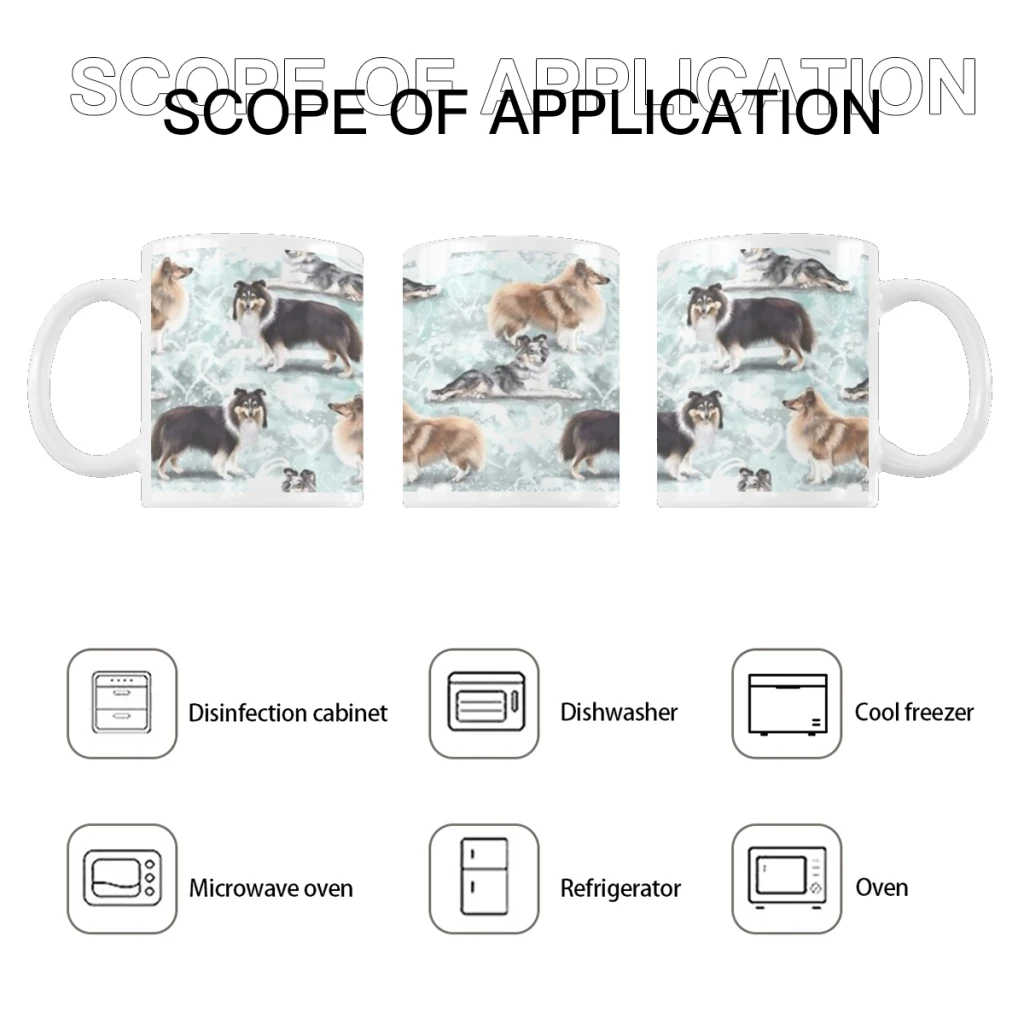 

The Shetland Sheepdog Sheltie Coffee Milk Cup Mocha Cat Panda Bear Couple Christmas Mug Kawaii Cups Original Mugs 11oz