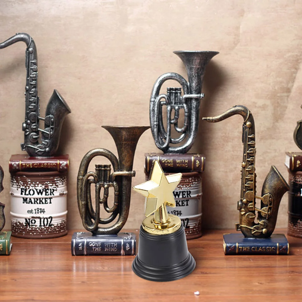 4 peças prêmios de recompensa de troféu estrela de prêmio de ouro para celebrações de festa cerimônia prêmios de presente de apreciação