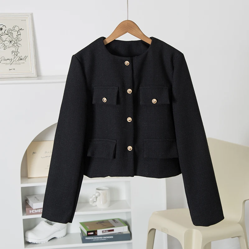 

Весенне-осеннее женское пальто Jaet Sle Metal Bule Fraance Wind, корейское lectually Gentle ort Coat для женщин