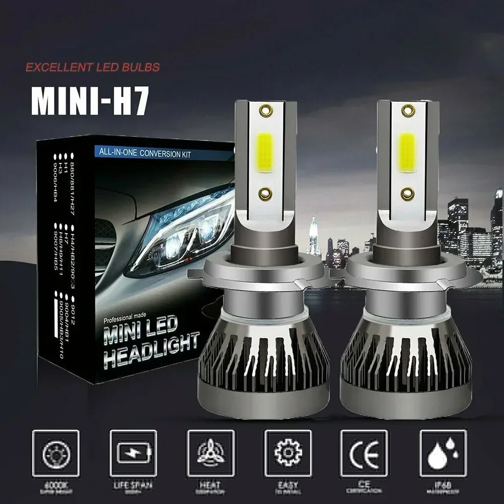 2 pezzi H7 LED Canbus LED fari per auto-lampade fendinebbia lampade per auto- 20000LM 200W kit alto/basso fascio 6000K senza errori senza punti