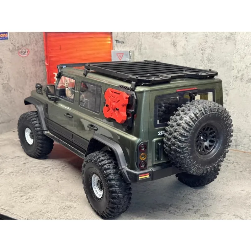 Caja de herramientas de escalera lateral de portaequipajes de techo de aluminio para coche trepador de control remoto YK4084 1/8 212, accesorios de decoración de actualización de Metal modelo a escala