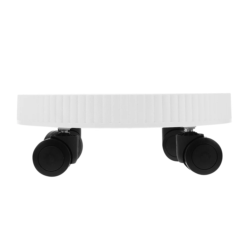 Rolling Planter Base Wheels White Stand for Flower Pots Outdoor Plant Trays Movable Pot Plates PP Material Easy to Move