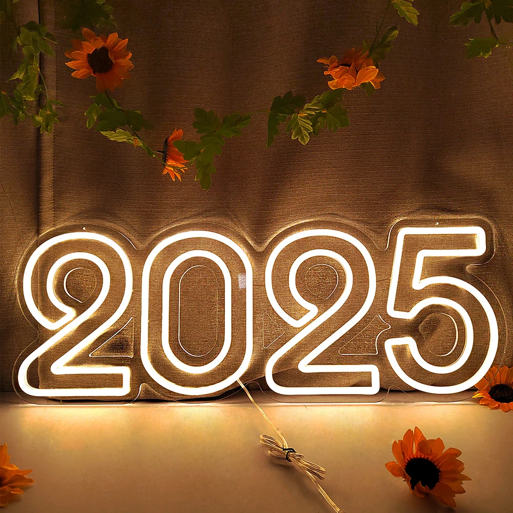 2024 Neon Sign Light for Home Party Cross Year Activities Family Party Decor Led Custom Happy New Year Celebration Neon Sign