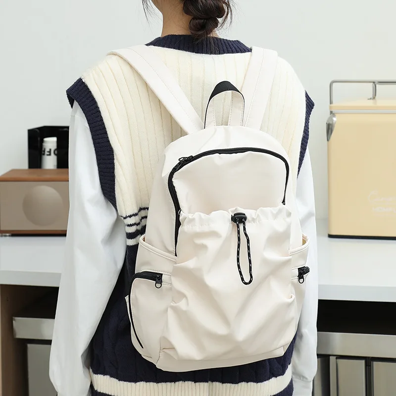 Mochila estudante minimalista de nylon, bolsa leve de viagem para homens e mulheres, bolsa escolar vida simples, nova chegada, 2024