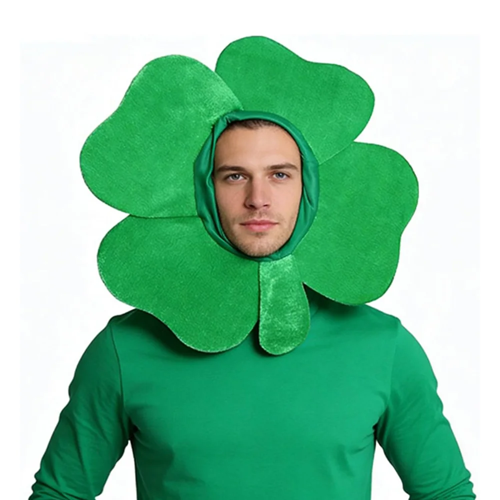 

Saint Patrick's Day Green Top Hat Cosplay Irish Festival Four Leaf Clover Headwear Funny Carnival Party Costume Props Deluxe