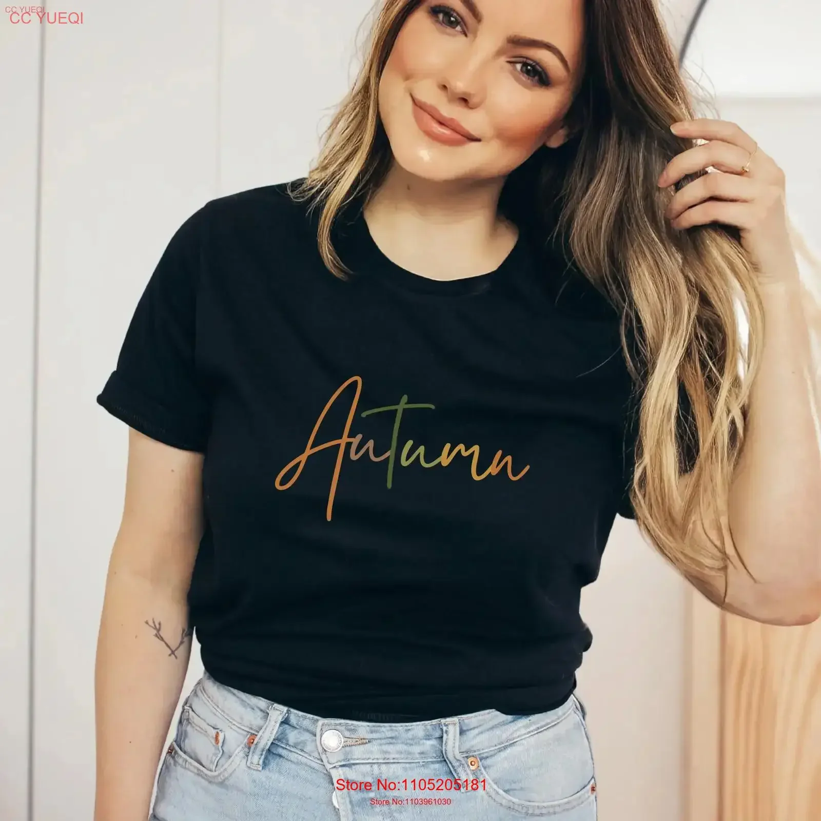 Autumn T Shirt fall plus size thanksgiving colors gifts gift ideas vintage Washed graphic Comfortable Top For Everyday Wear