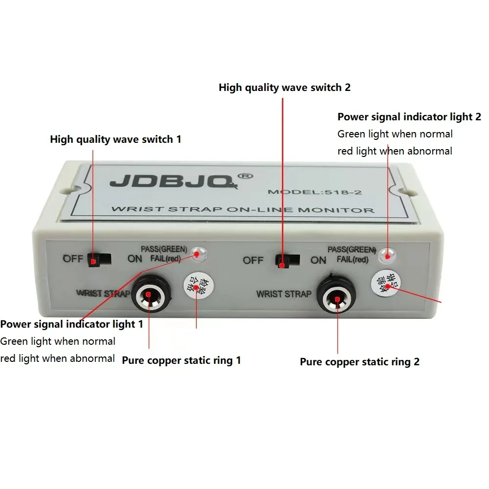 Static Electricity ESD Wrist Strap Tester For Anti-static Wrist Strap Ground Wire Connection Cushion Connecting