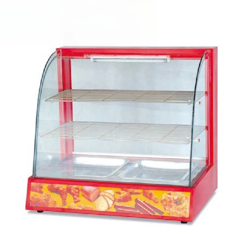 

Commercial glass food warmer display cabinet, stainless steel electric heating hot food display cabinet