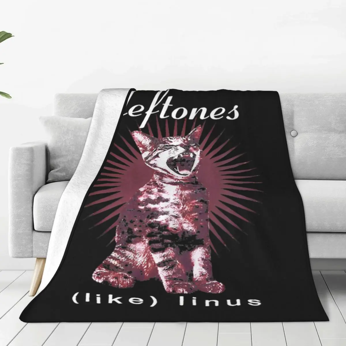 Deftones Cat Blanket Metal Punk Rock Music Flannel Funny Warm Throw Blanket for Home Winter