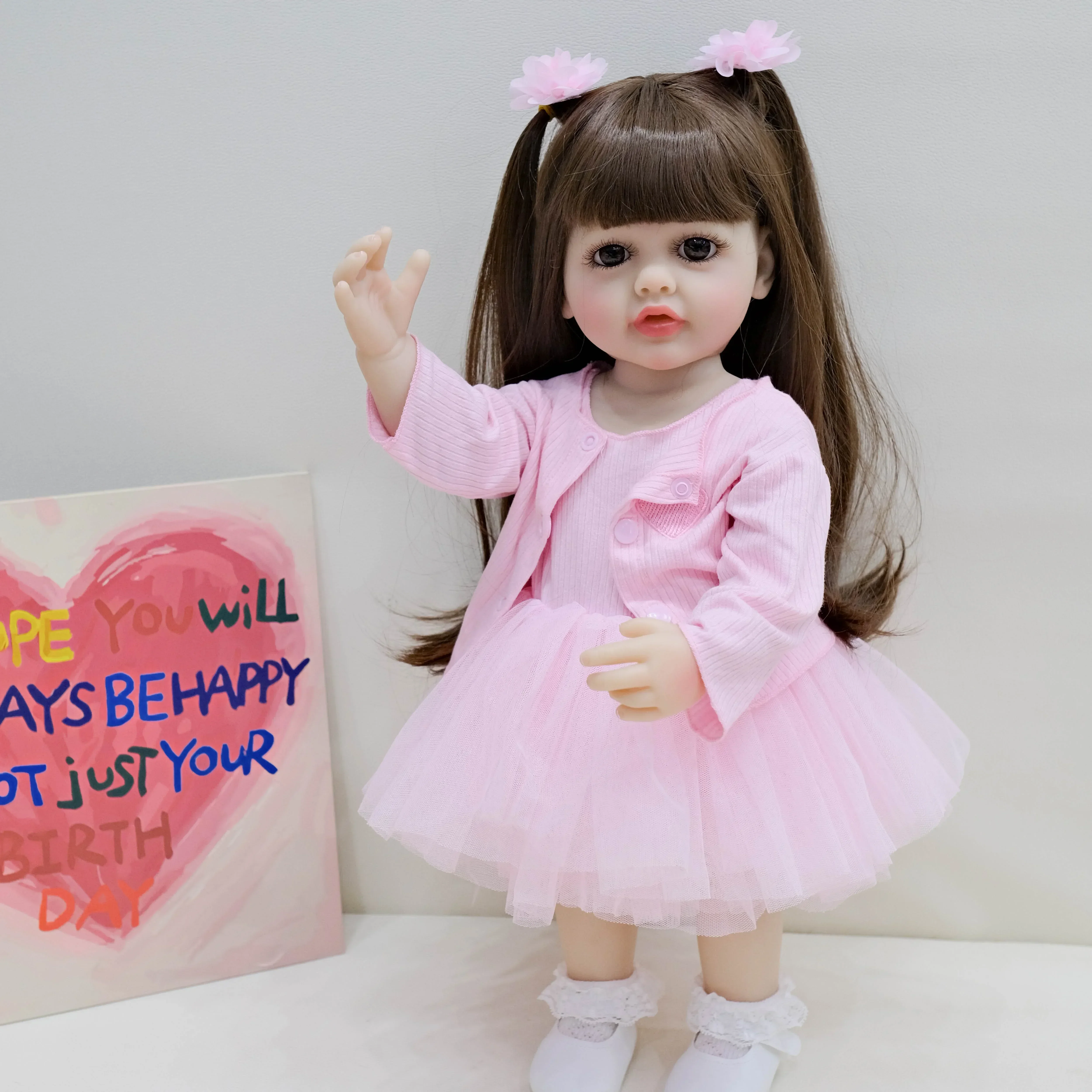 

55CM Betty Full body soft silicone vinyl Reborn Toddler Girl Pretty Princess lifelike Baby Doll Christmas Gift for Grils