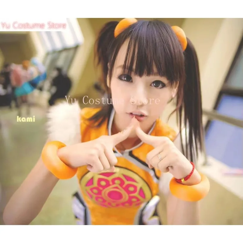 

Tekken ling xiaoyu LiLi Косплей Костюм полный комплект с браслетом для волос