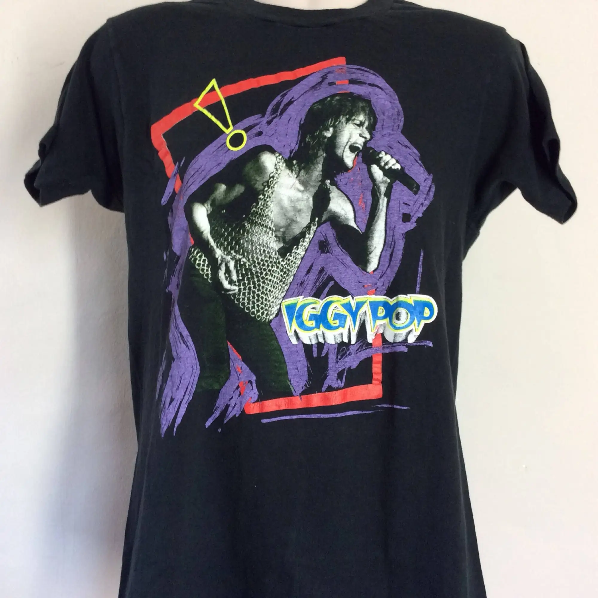 Vtg 1988 Iggy Pop TShirt Black M/L 80s Instinct Punk Rock Screen Stars