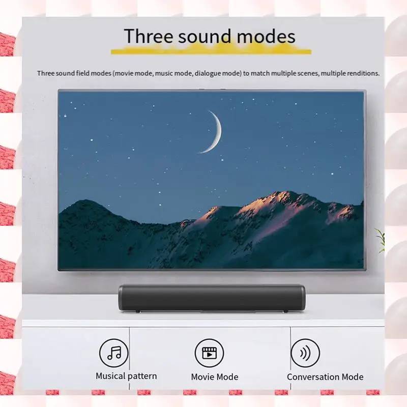 Abgn pequena barra de som para alto-falantes de tv com bluetooth 5.0/hd/óptico/usb/auxconexão 50 watts barras de som de parede para home theater