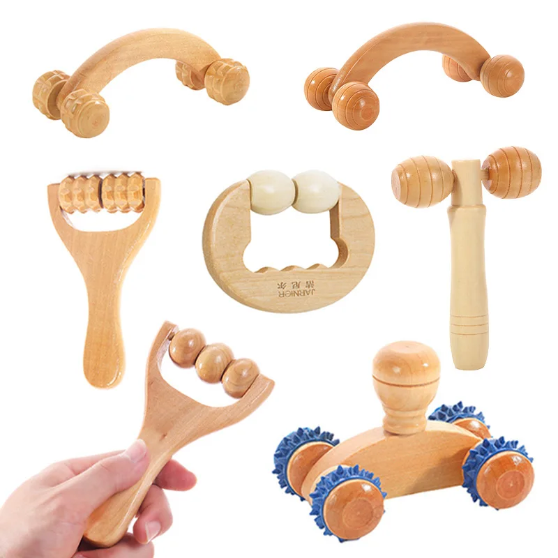 

Face Massage Wood Massager Foot Massage Hand Push Roller Slingshot Shoulder Neck Waist Head Body Massage Tool