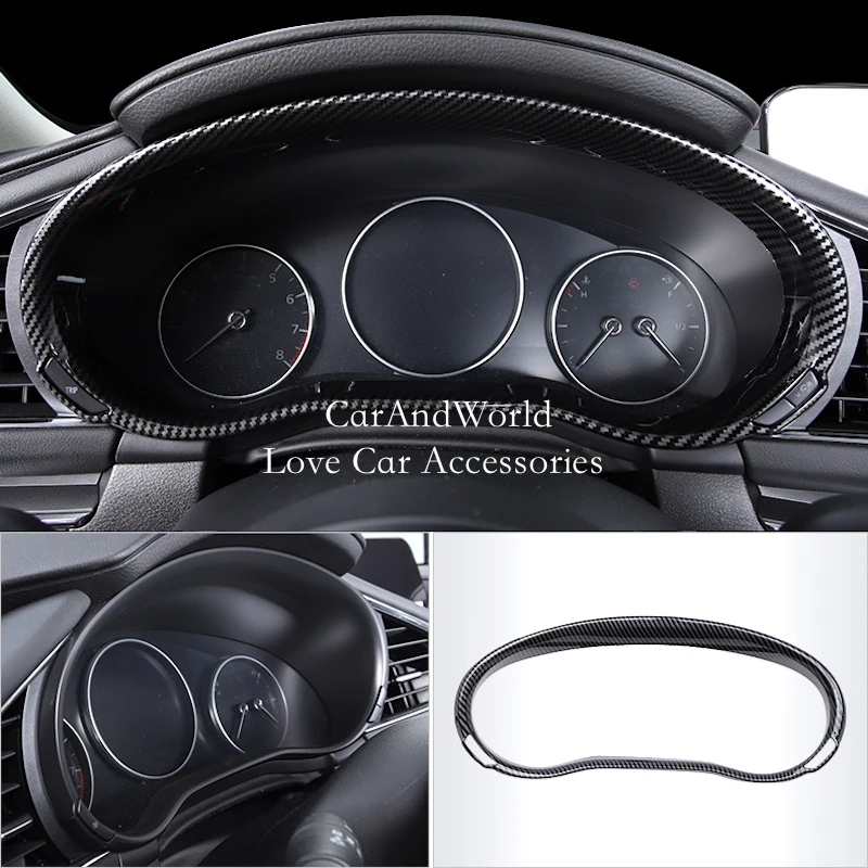 Accessories Carbon Fiber Car Instrument Frame Trims Frame Dashboard Gauge Cover Protector Decoration For Mazda 3 Axela 2019-2023