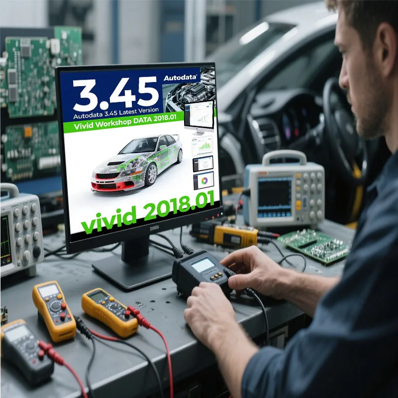 2025 hot sale AutoData 3.45 Car Software + Vivid Workshop Data Atris-Stakis Technik 2018.01V Multi languages Polish Spanish