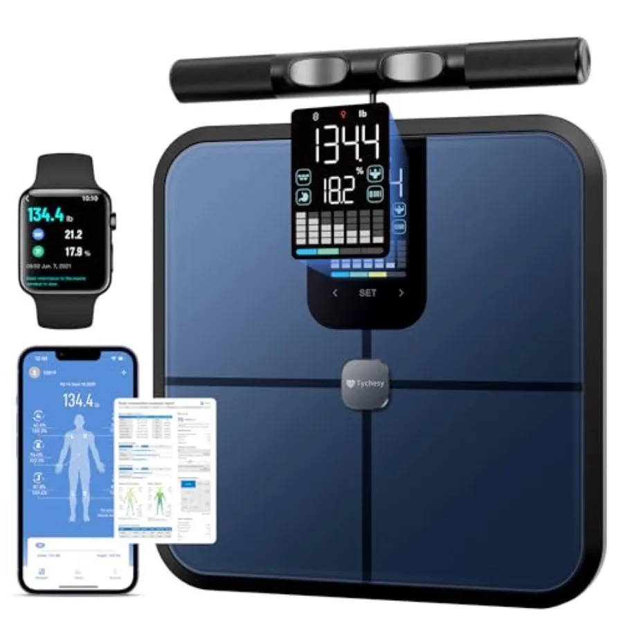 

Smart Body Health Scale with 8-Electrode Analysis Offline BMI Body Fat Muscle Mass Metrics Black FSAHSA Eligible