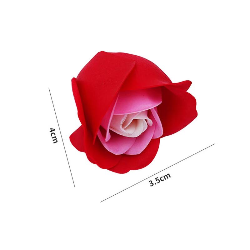 27/81pcs 3.5x4cm Soap Artificial Flower No Flower Base 3 Layr Roses Heads for Home Wedding Mother\'s Day DIY Gift Box Decoration