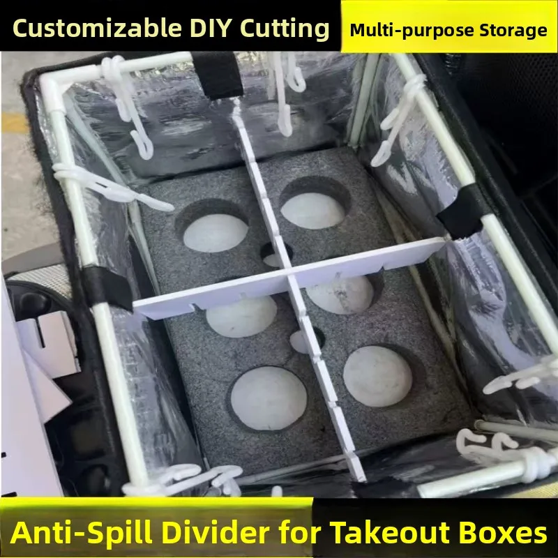 

Специальная разделительная доска для доставки еды, предотвращающая проливание, внутренняя фиксирующая панель для контейнеров, доска-фиксатор для молочного чая и Coca-Cola, предотвращающая опрокидывание, застежка для карты еды...