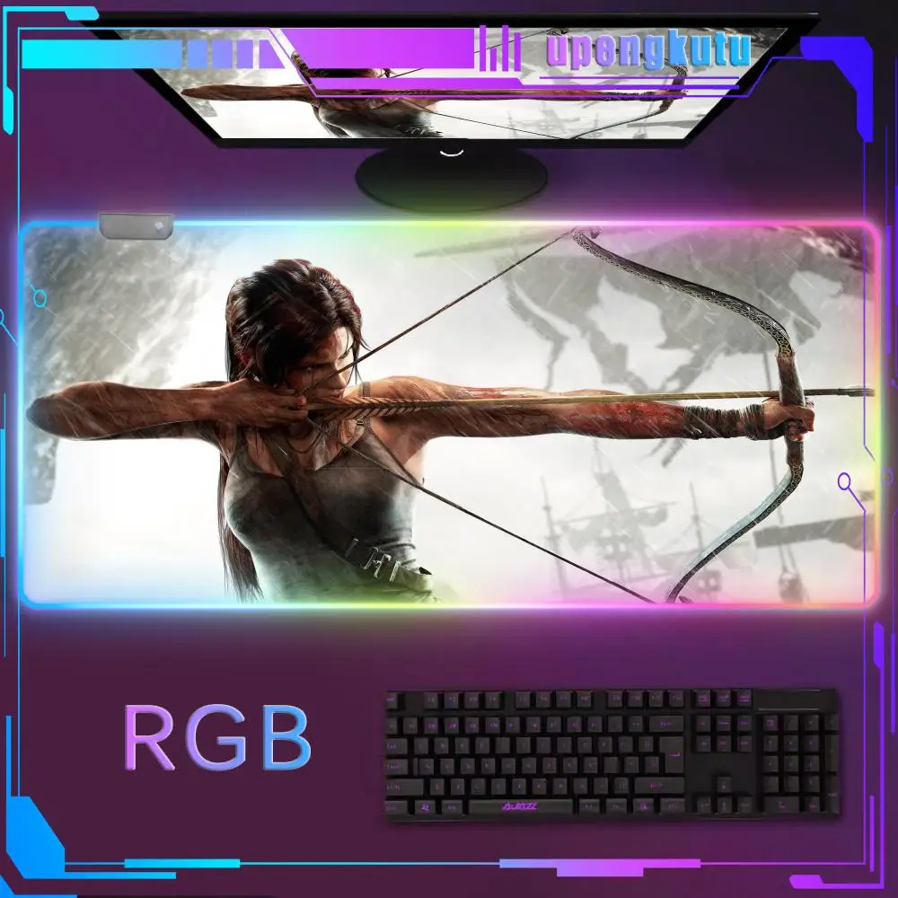 Mouse Game table mat Pad HD Printing Computer accessories Overlock Keyboard mat RGB  Computer Non-slip Rubber T_tomb_Raider