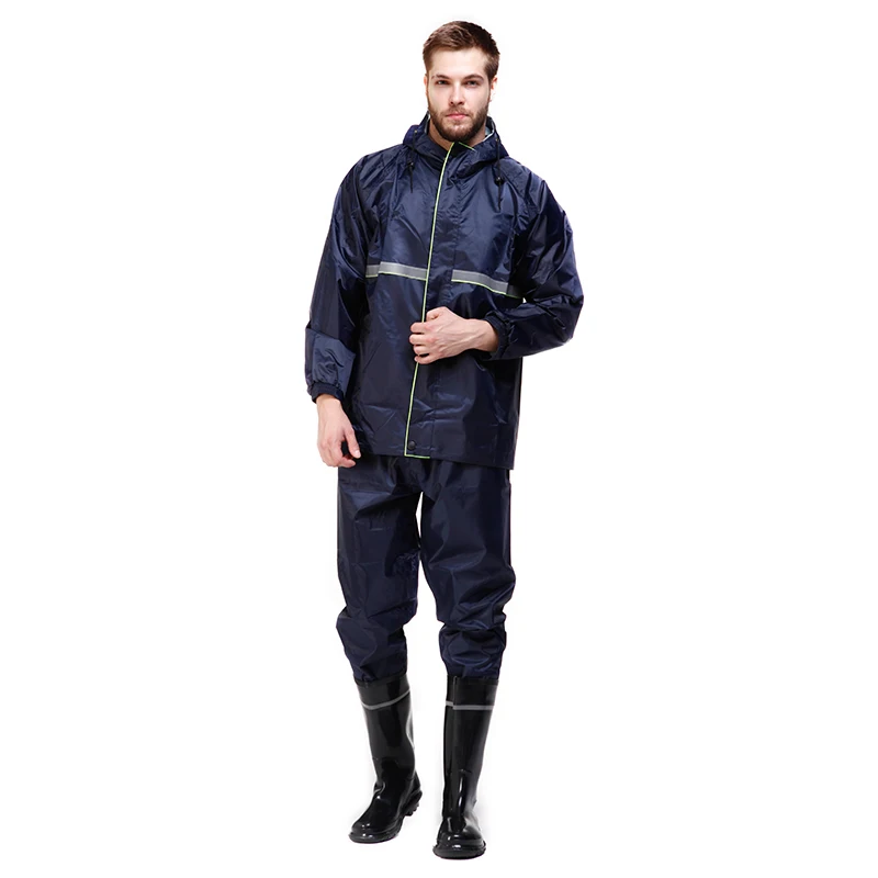 Men's Classic All-Sport Waterproof Breathable Rain Suit Thicken Outdoor Working Raincoat Clothes Pants Set For Adult