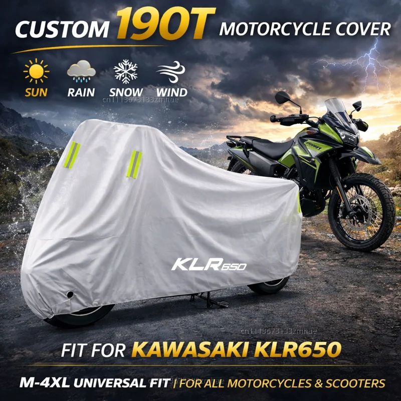 

Чехол для мотоцикла Kawasaki KLR650 KLR 650 KLR250 250, водонепроницаемый, сверхпрочный, для улицы, защита от дождя, пыли и солнца
