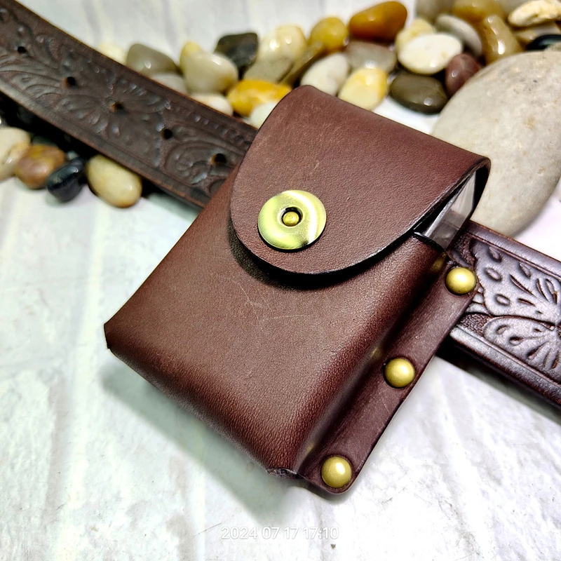 กระเป๋าหนังใส่บุหรี่แบบทำมือ ยี่ห้อ Blongk พร้อมซองใส่ไฟแช็ก รุ่น MF-XY สำหรับผู้ชาย