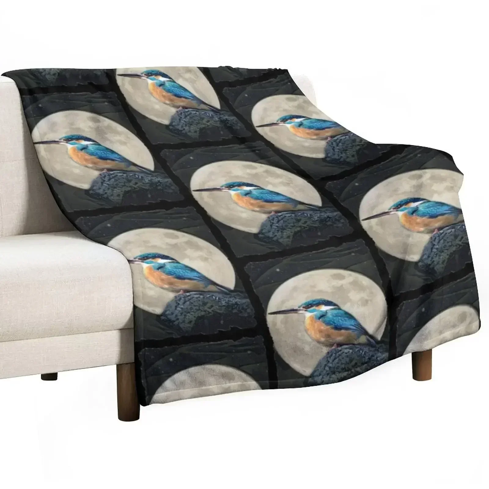 

Blue Kingfisher Throw Blanket Wrinkle Resistant Lightweight Blanket