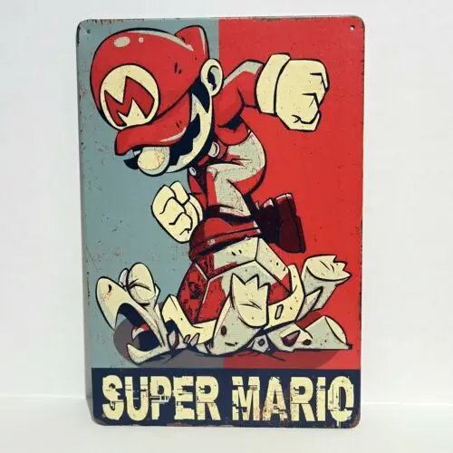 Super Gaming Rustic Vintage Metal Tin Signs Man Cave Garage